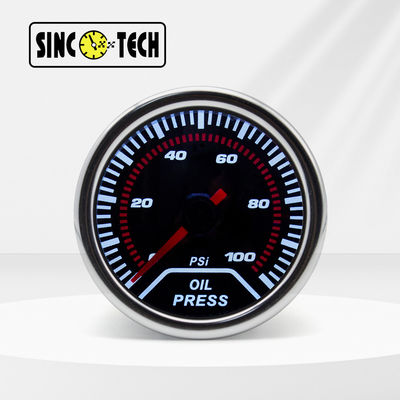 6146T Sinco Tech Press Oil Gauge Meter Auto Mobile Pointer Display 52mm Car